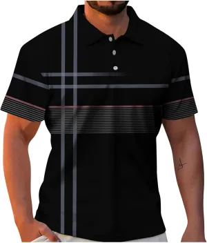 Ymosrh Men's Polo Shirts Short Sleeve Shirt Stretch Short Casual Golf Shirts Slim Fit Collared Shirts Short, S-3XL