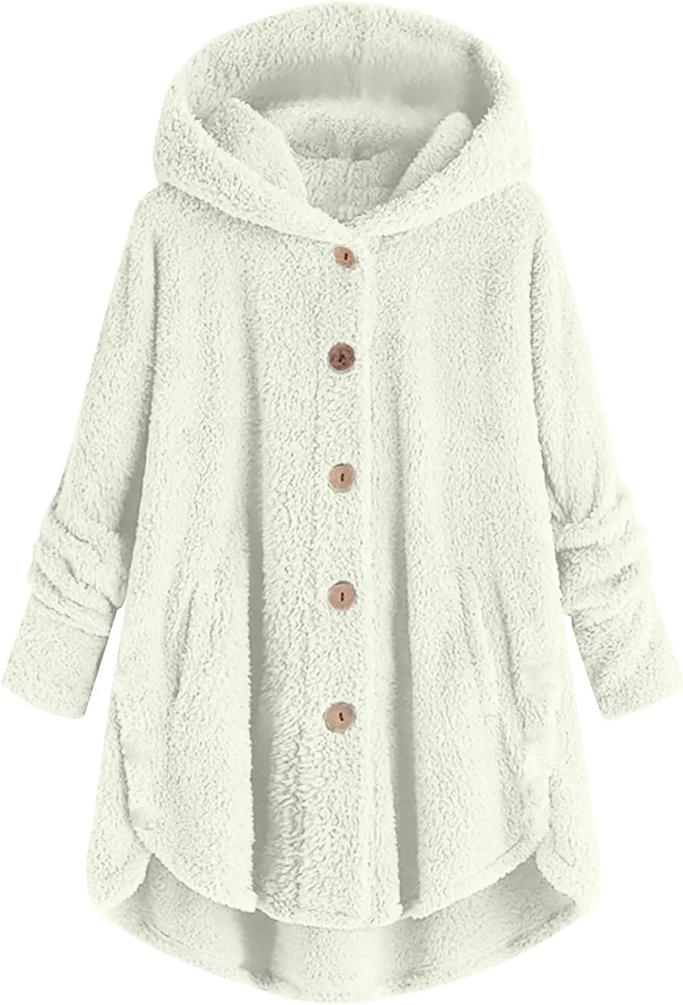 YRAETENM Womens Fuzzy Fleece Sherpa Hoodies Oversized Warm Winter Coats Soft Button down Long Jackets Cardigan with Pockets