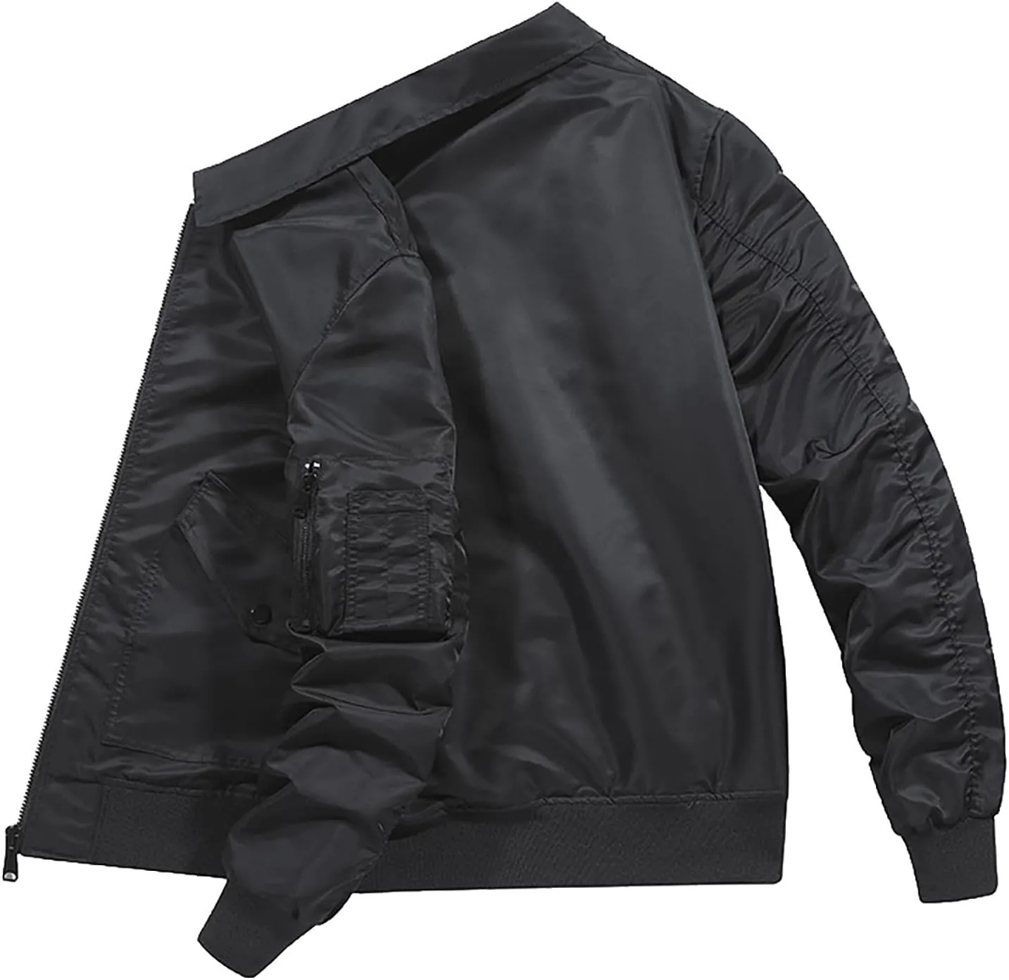 Zip Thin Windbreaker Jacket Men Solid Color Lightweight Lapel Jacket Long Sleeve Coat for Outdoor Hiking Traveling