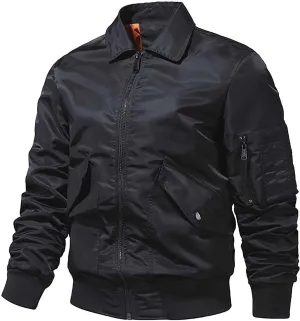 Zip Thin Windbreaker Jacket Men Solid Color Lightweight Lapel Jacket Long Sleeve Coat for Outdoor Hiking Traveling